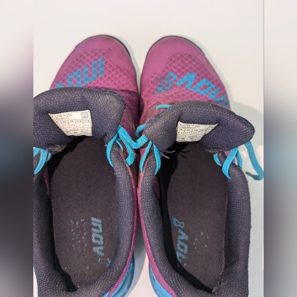 Inov8 Women’s Size 7 F-Lite 250 w/ Power Heel Purple Teal Running Shoes Sneakers - Picture 11 of 14